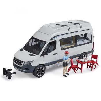 Jucarie Mercedes Benz Sprinter Camper with driver, model vehicle (white/black)
