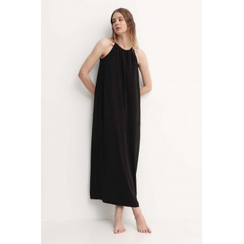 Max Mara Beachwear rochie culoarea negru, midi, evazați 2416620000000