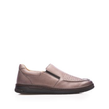 Pantofi casual bărbați din piele naturală, Leofex - 973-1 Gri Box de firma originali