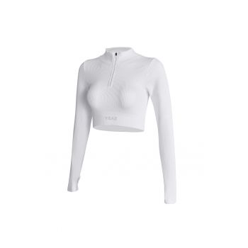 Bluza crop cu fermoar scurt pentru antrenament