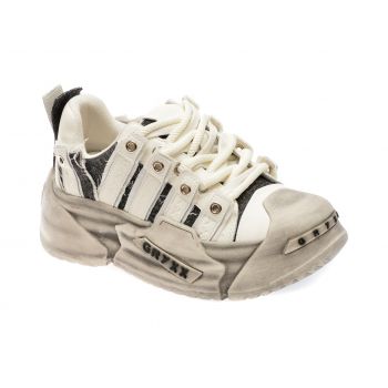 Pantofi casual GRYXX albi, 80231, din material textil