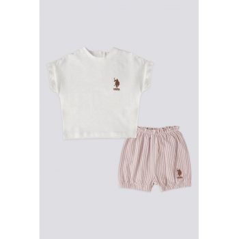 Set de pantaloni scurti si tricou de bumbac - 2 piese ieftin