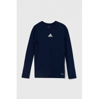 adidas Performance longsleeve copii TEAM BASE TEE culoarea albastru marin, cu imprimeu, GN5712