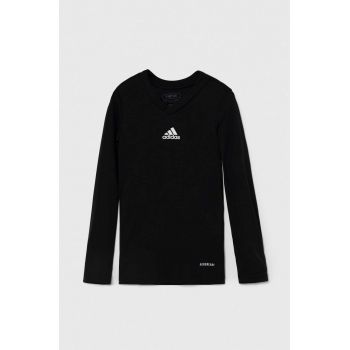 adidas Performance longsleeve copii TEAM BASE TEE culoarea negru, cu imprimeu, GN5710