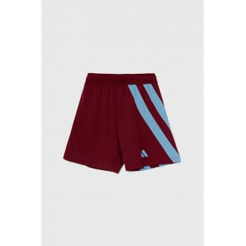 adidas Performance pantaloni scurti copii FORTORE23 SHO Y culoarea bordo, cu imprimeu, talie reglabila, IQ3214 ieftini