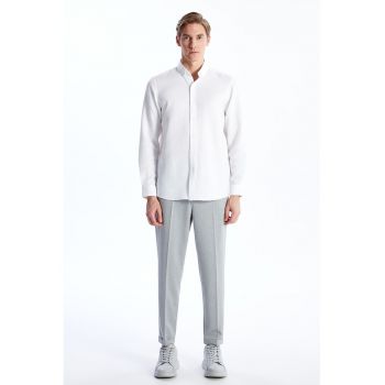 Camasa slim fit cu guler fixat cu nasturi