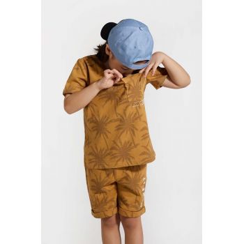 Coccodrillo tricou de bumbac pentru copii culoarea maro, modelator