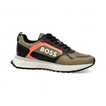 Pantofi sport BOSS kaki, 73001, din piele ecologica de firma originali
