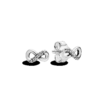 Cercei cu șurub în stil infinity strălucitori din argint 925, Pandora