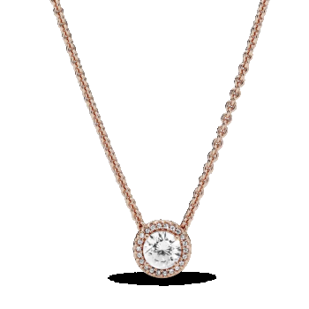 Colier Eleganţă clasică din argint 925 placat cu aur roz de 14k, Pandora