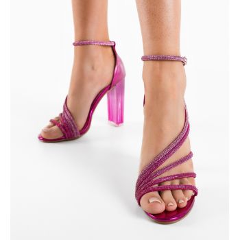 Sandale cu toc Jericho Fuchsia ieftine
