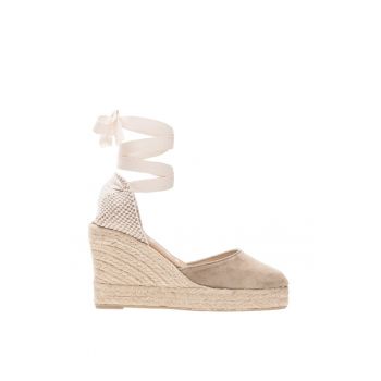 Sandale-espadrile D'orsay din piele intoarsa Hamptons
