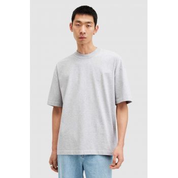 AllSaints tricou din bumbac ISAC SS CREW culoarea gri, neted, MD105V
