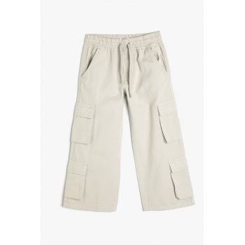 Pantaloni cargo cu snur in talie