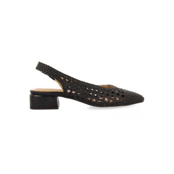 Pantofi slingback de piele cu perforatii