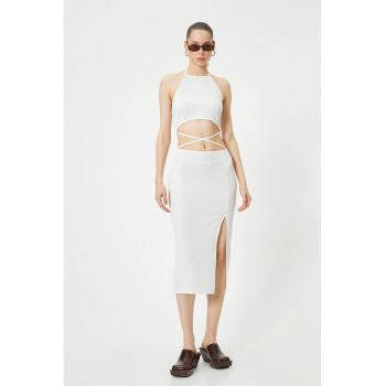 Rochie midi cu slit lateral