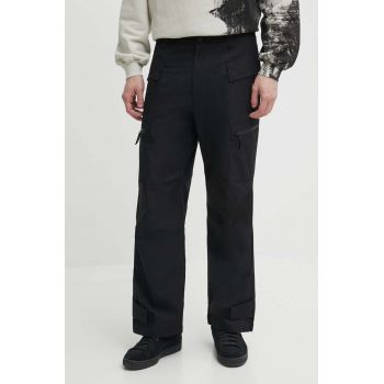 A-COLD-WALL* pantaloni de bumbac Static Zip Pant culoarea negru, cu fason cargo, ACWMB278C