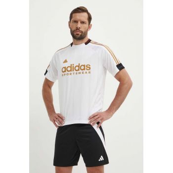 adidas tricou de antrenament Tiro culoarea alb, cu imprimeu, IW8867