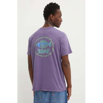 Billabong tricou din bumbac BONEZ barbati, culoarea violet, cu imprimeu, ABYZT02405
