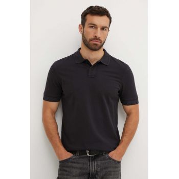 Boss Orange polo de bumbac culoarea negru, neted, 50507813