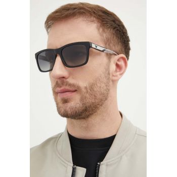 Emporio Armani ochelari de soare barbati, culoarea negru de firma originali