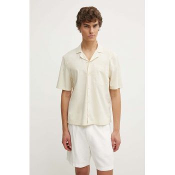 Hollister Co. camasa barbati, culoarea bej, regular, KI325-4029 ieftina