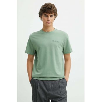 Hollister Co. tricou barbati, culoarea verde, cu imprimeu