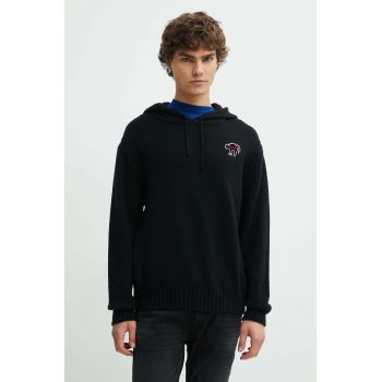 HUGO pulover din amestec de lana barbati, culoarea negru, călduros, 50516626