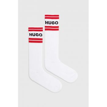 HUGO sosete 2-pack barbati, culoarea alb, 50518610