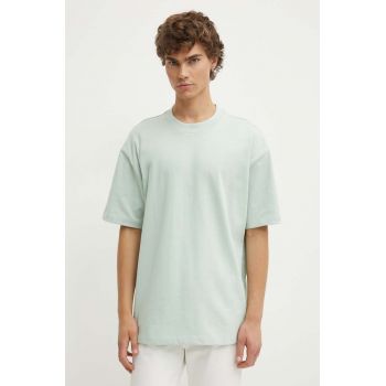 HUGO tricou din bumbac barbati, culoarea verde, neted, 50516664