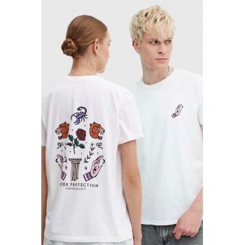 Kaotiko tricou din bumbac culoarea alb, cu imprimeu, AL108-01-G002