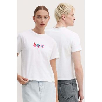 Kaotiko tricou din bumbac culoarea alb, cu imprimeu, AM074-01-M002