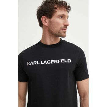 Karl Lagerfeld tricou barbati, culoarea negru, cu imprimeu, 542221.755053
