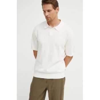 Levi's polo de bumbac culoarea alb, neted, A7294