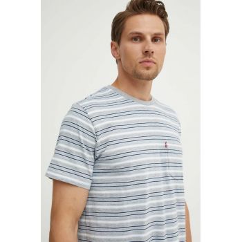 Levi's tricou din bumbac barbati, culoarea gri, cu imprimeu