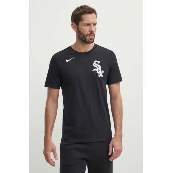 Nike tricou din bumbac Chicago White Sox barbati, culoarea negru, cu imprimeu