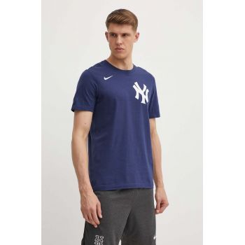 Nike tricou New York Yankees barbati, culoarea albastru marin, cu imprimeu