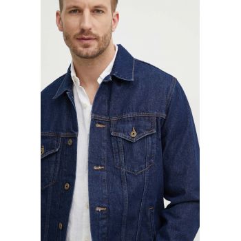 Pepe Jeans geaca jeans REGULAR JACKET barbati, culoarea albastru marin, de tranzitie, PM402715CU4