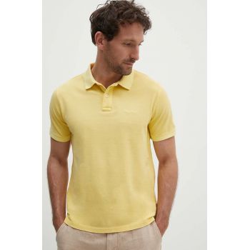 Pepe Jeans polo de bumbac culoarea galben, neted