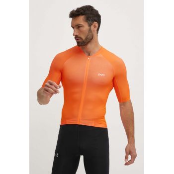 POC tricou de ciclism Pristine Jersey culoarea portocaliu, neted