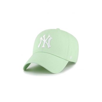 47 brand șapcă de baseball din bumbac MLB New York Yankees culoarea verde, cu imprimeu, B-NLRGW17GWS-B0B