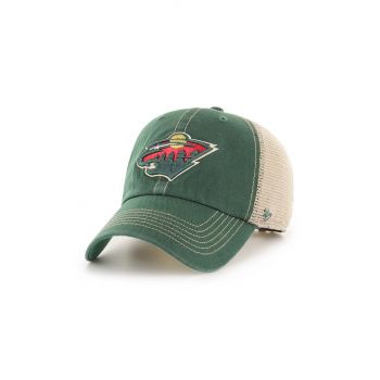 47 brand sapca NHL Minnesota Wild culoarea verde, cu imprimeu, H-TRWLR29GWP-DG