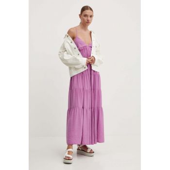 Abercrombie & Fitch rochie culoarea violet, maxi, evazati