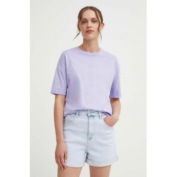 Answear Lab tricou din bumbac femei, culoarea violet