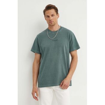 G-Star Raw tricou din bumbac barbati, culoarea verde, neted, D25737-C756