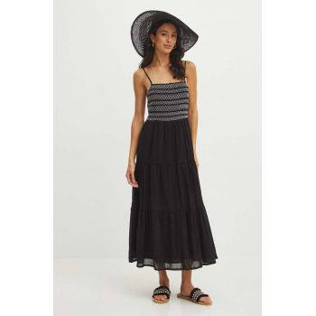 Medicine rochie culoarea negru, midi, evazati
