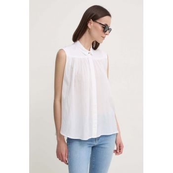 Pepe Jeans camasa MINA femei, culoarea alb, cu guler clasic, relaxed, PL304892