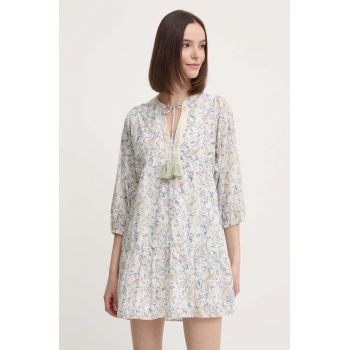 Pepe Jeans rochie din bumbac MAISIE culoarea bej, mini, evazati, PL953563