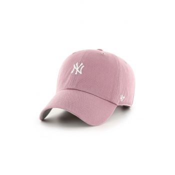 47 brand șapcă de baseball din bumbac MLB New York Yankees culoarea roz, cu imprimeu, B-BSRNR17GWS-QC