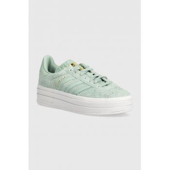 adidas Originals sneakers din piele Gazelle Bold culoarea turcoaz, IG4381